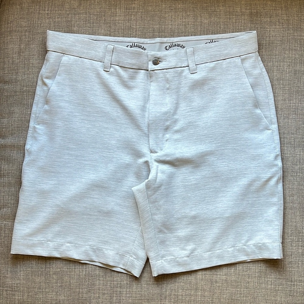Men's Golf Shorts Callaway Light Gray Comfortable Athletic Fit 36